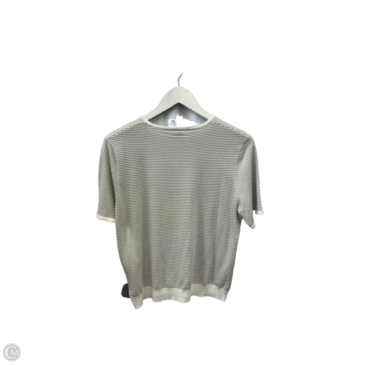 Top Short Sleeve By Divided In Grey & White, Size: L