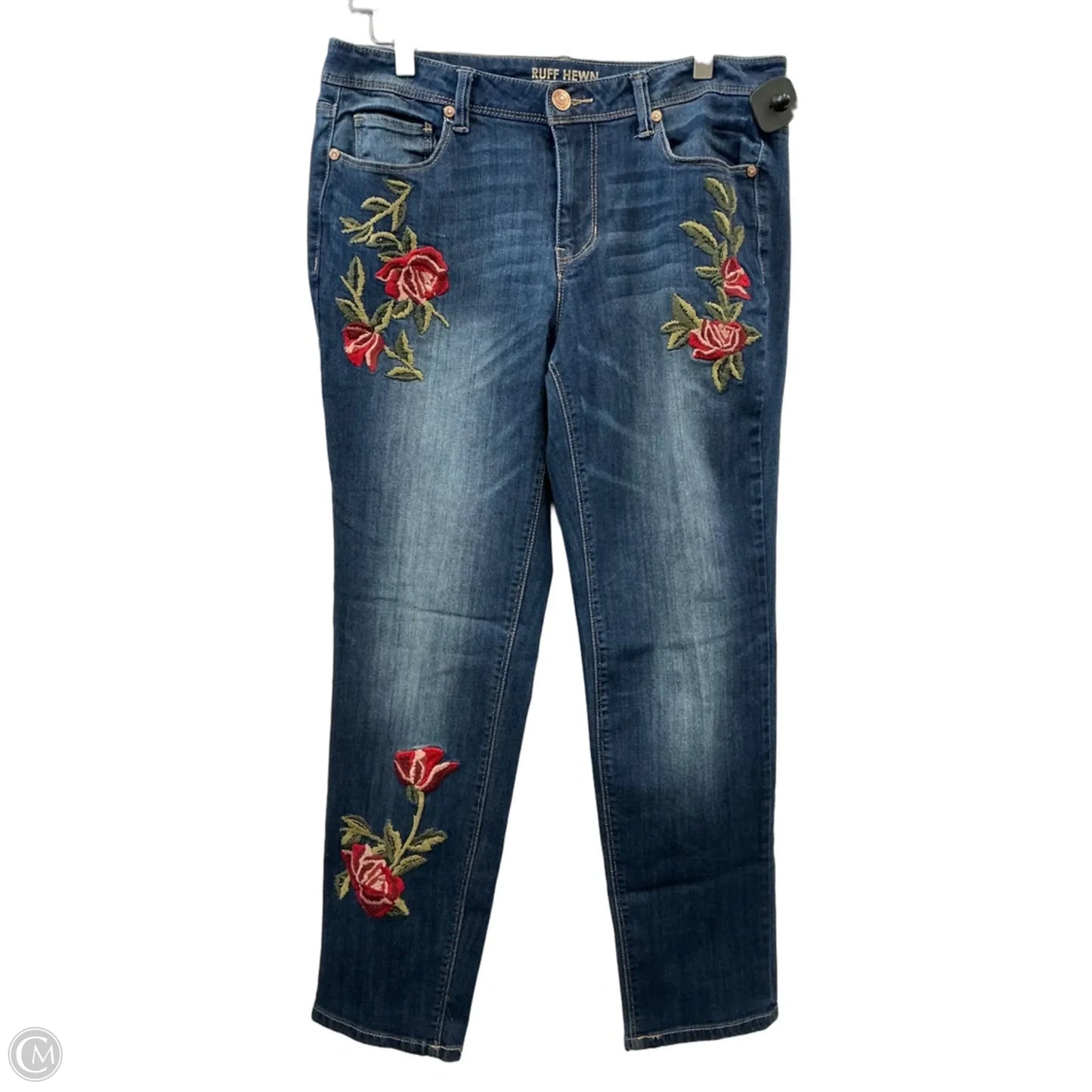 Jeans Straight By Ruff Hewn In Blue Denim, Size: 8