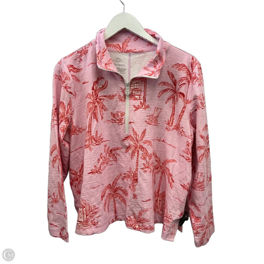 Athletic Top Long Sleeve Collar By Talbots In Pink & Red, Size: 1x