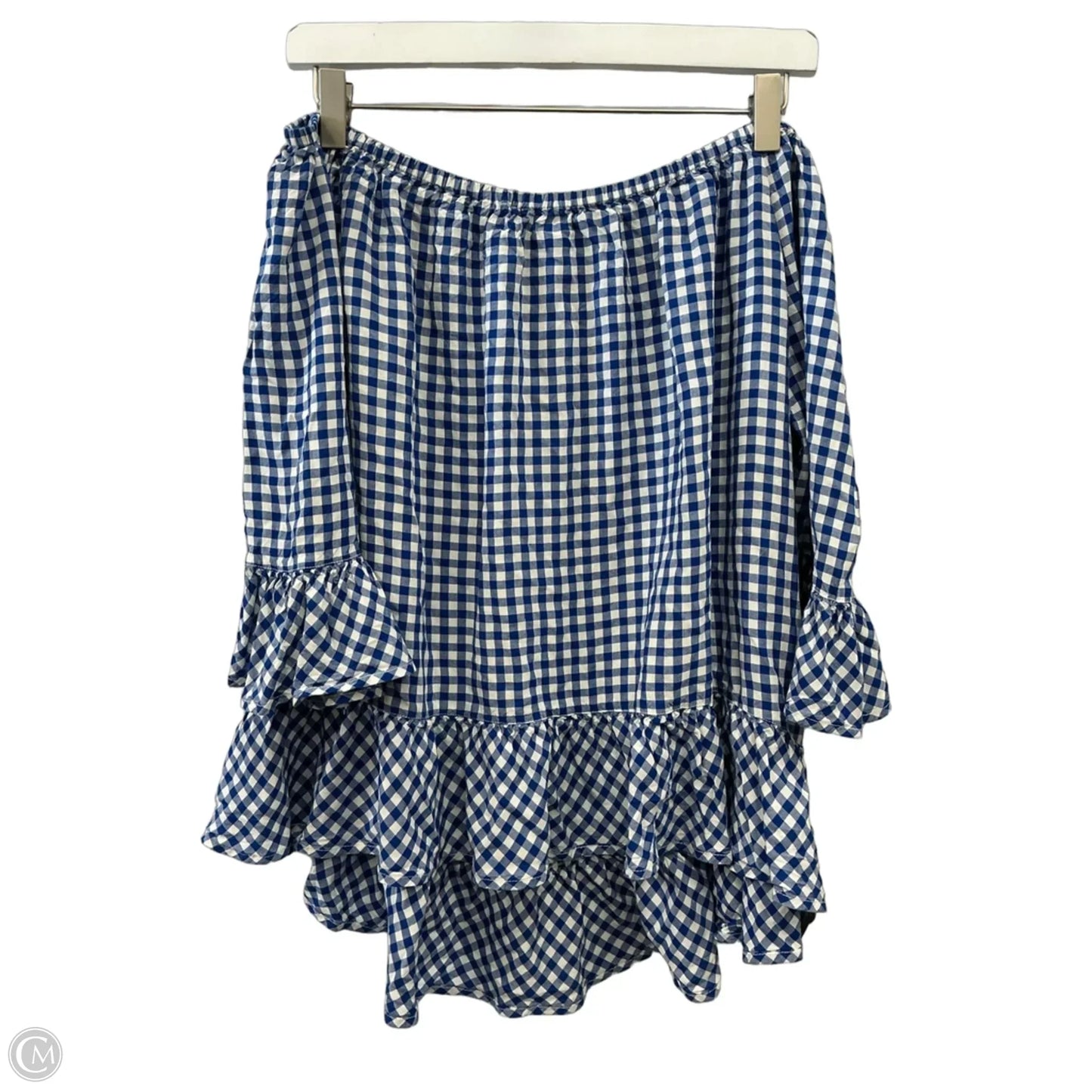 Top Short Sleeve By Beachlunchlounge In Blue & White, Size: Xl