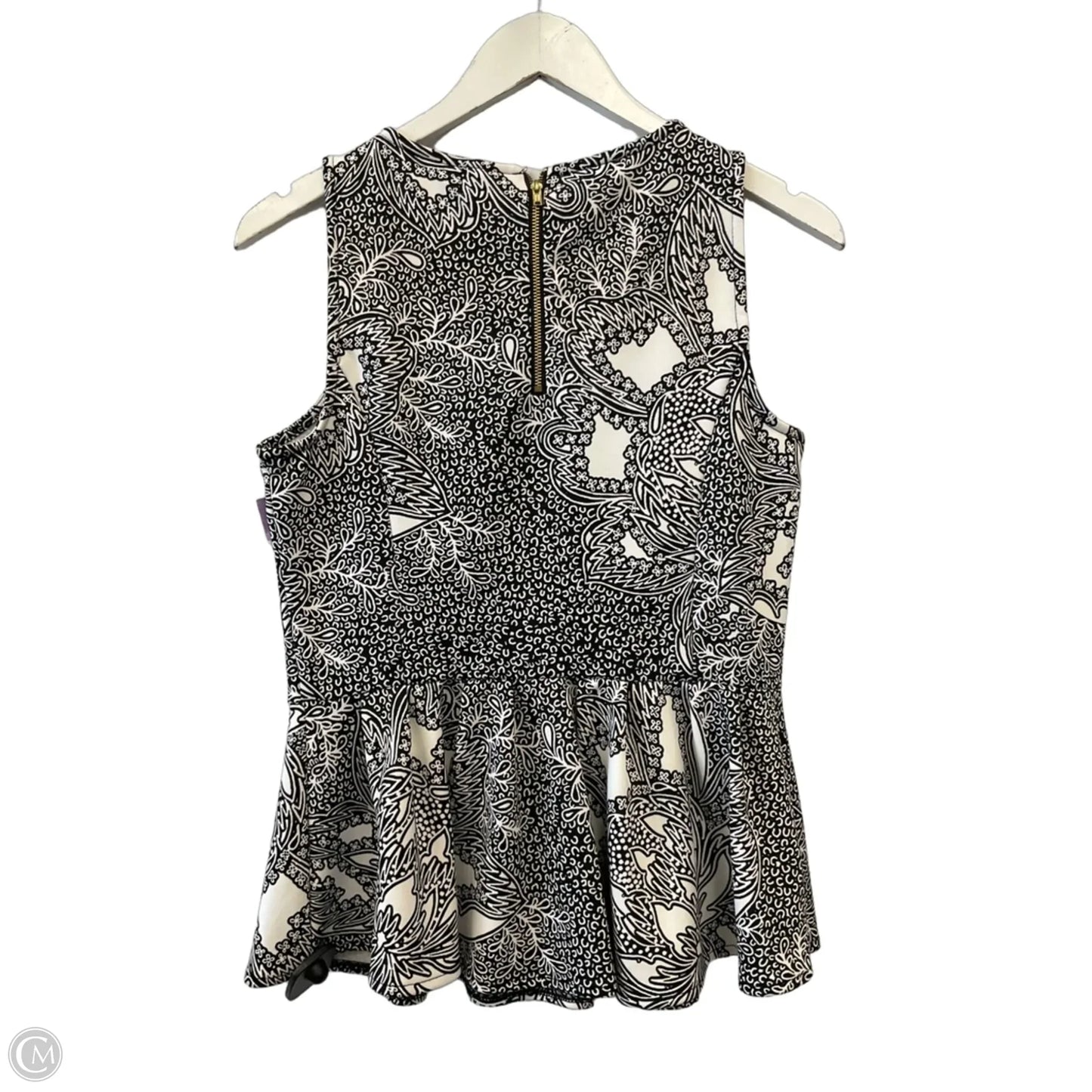 Top Sleeveless By Worthington In Black & White, Size: M