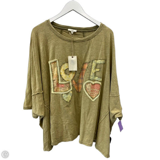 Top Short Sleeve By Easel In Gold, Size: 2x