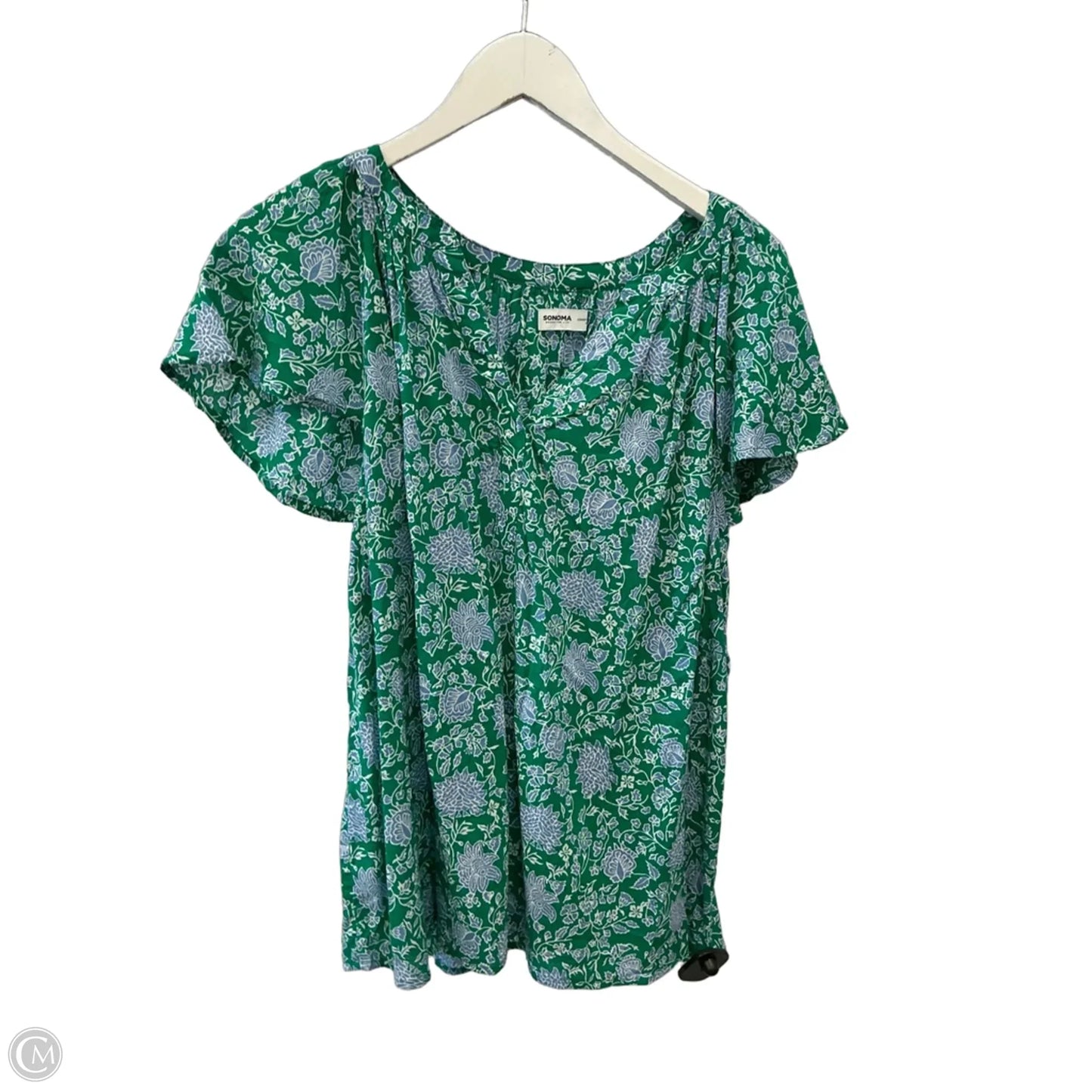Top Short Sleeve By Sonoma In Green, Size: 1x