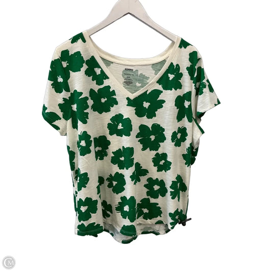Top Short Sleeve By Sonoma In Green & White, Size: Xxl