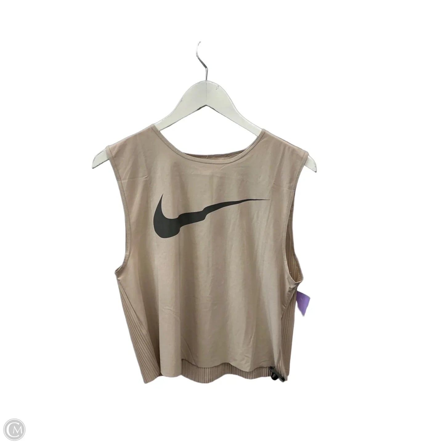 Athletic Top Short Sleeve By Nike Apparel In Tan, Size: M