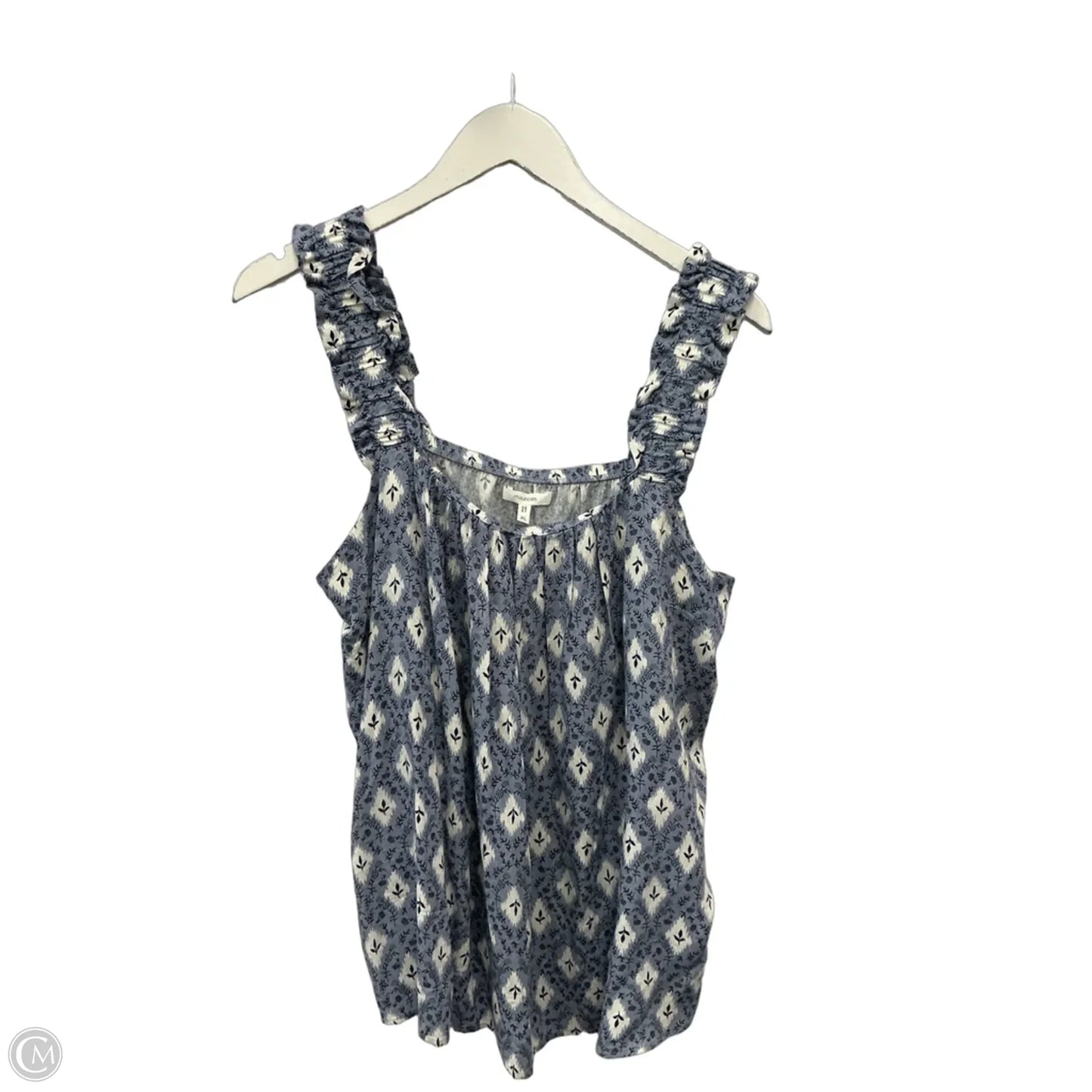 Top Sleeveless By Maurices In Blue & White, Size: Xl