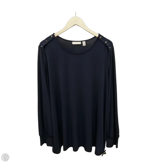 Top Long Sleeve By Susan Graver In Navy, Size: 2x