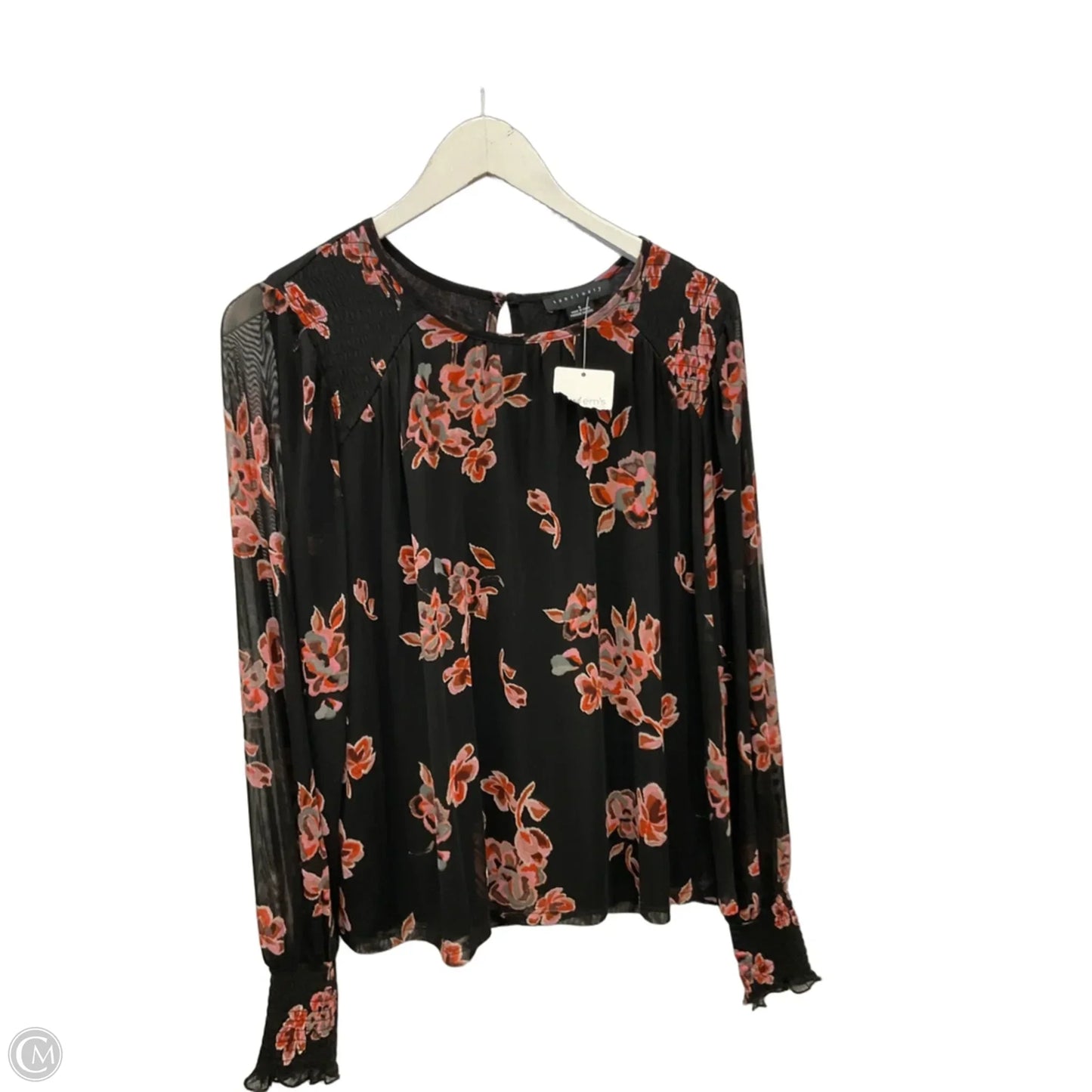 Top Long Sleeve By Sanctuary In Black & Pink, Size: S