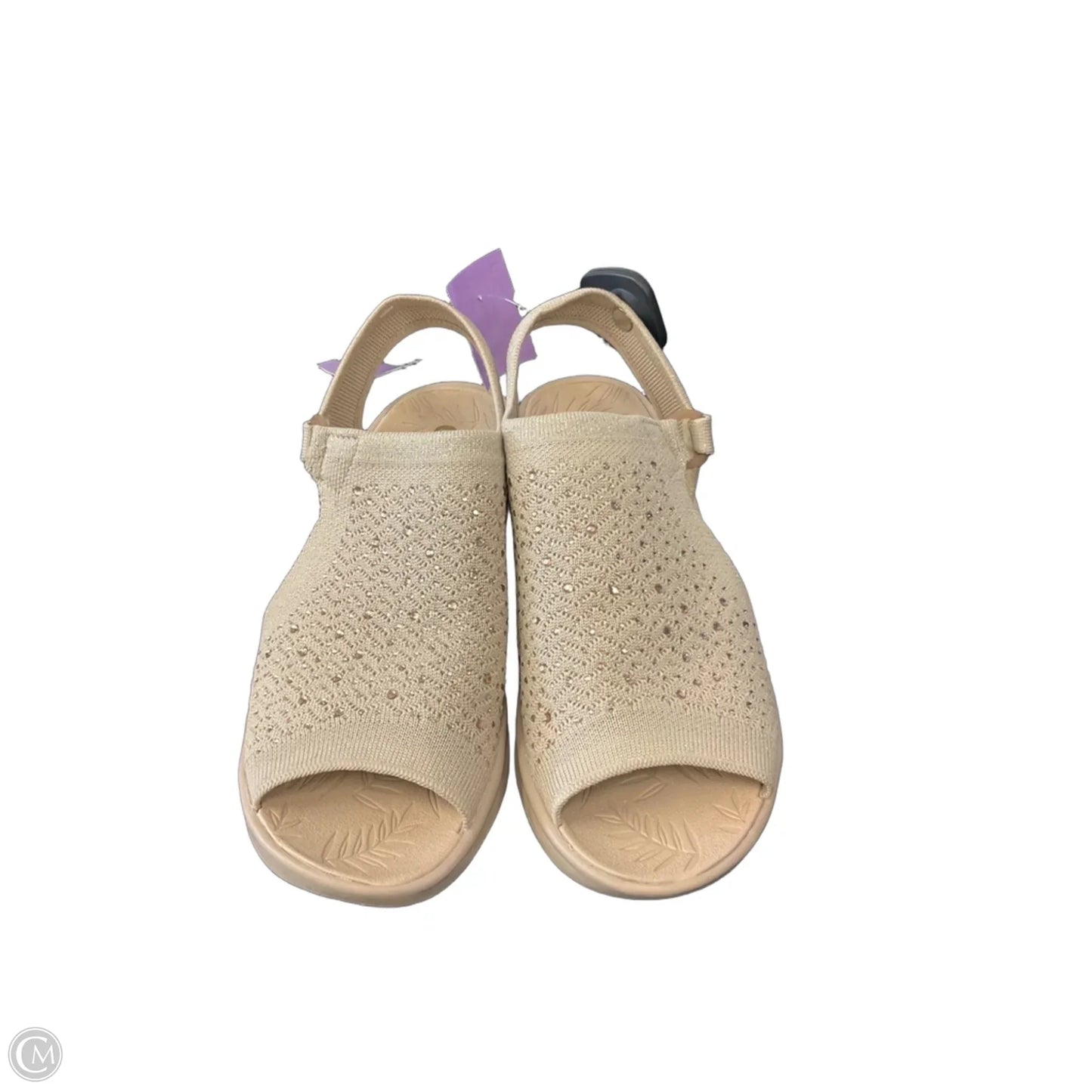 Sandals Heels Wedge By Bzees In Tan, Size: 9