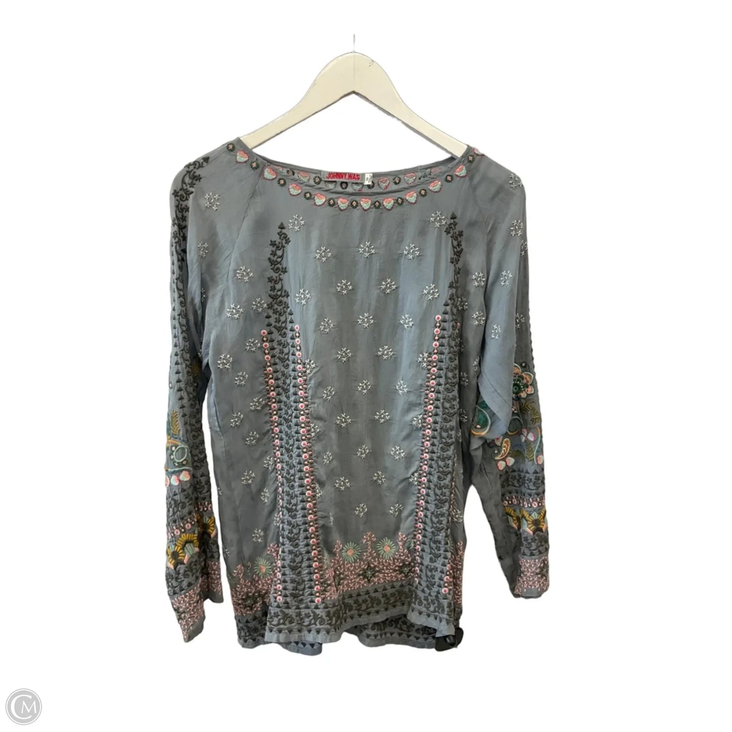 Top Long Sleeve By Johnny Was In Grey, Size: Xs