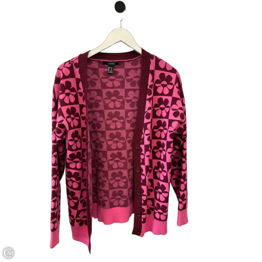 Sweater Cardigan By Forever 21 In Maroon, Size: S