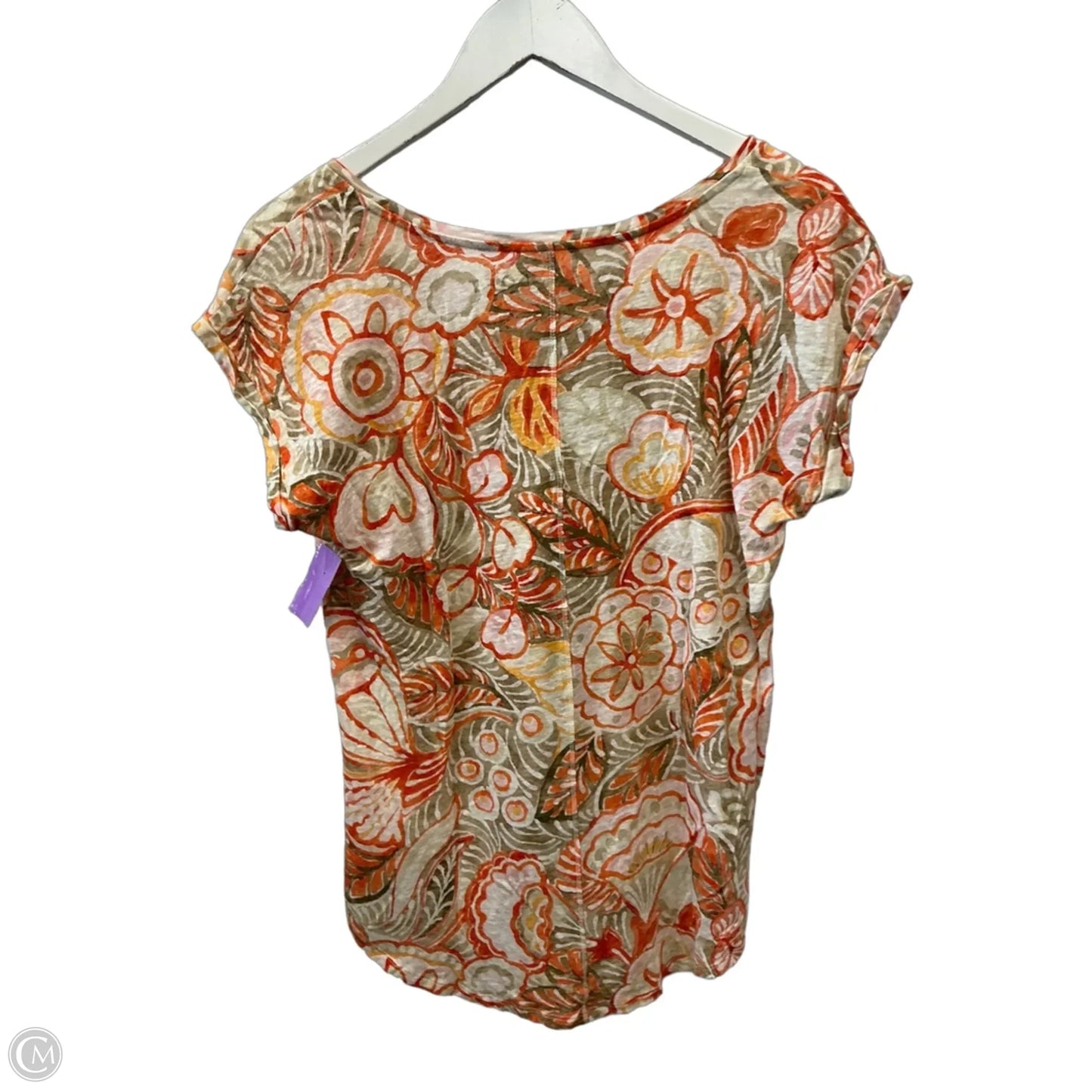 Top Short Sleeve By Loft In Orange, Size: L