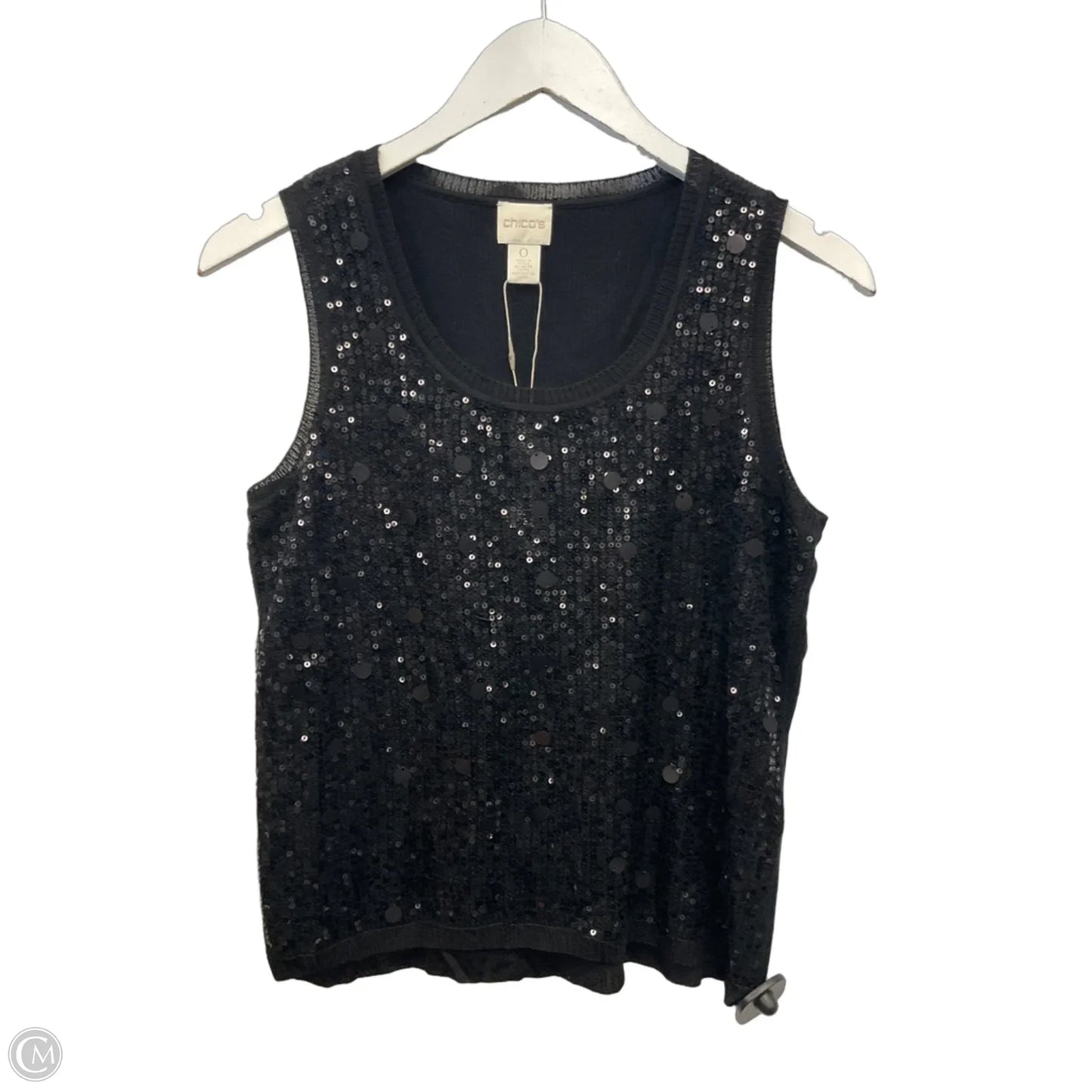 Top Sleeveless By Chicos In Black, Size: S