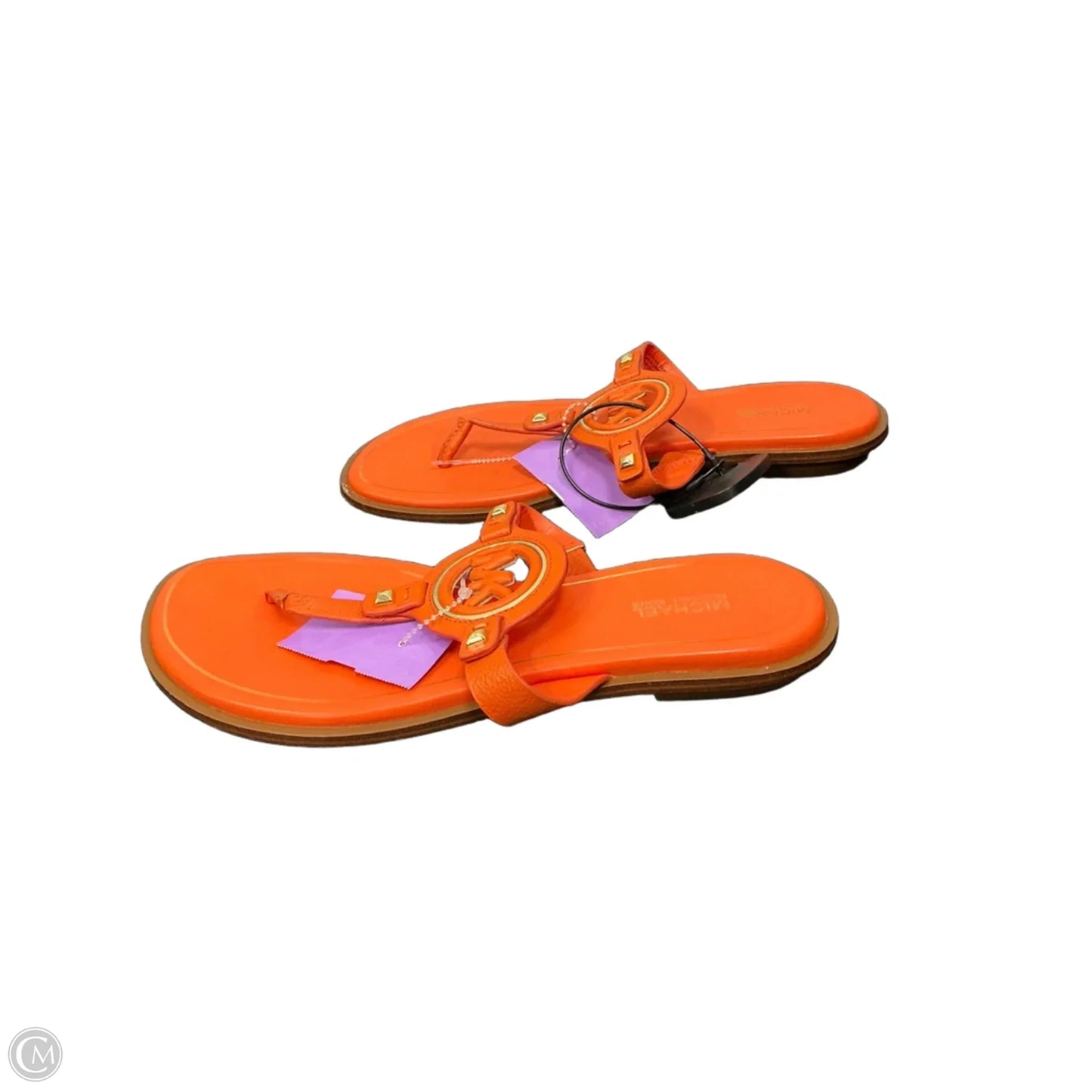 Sandals Flip Flops By Michael By Michael Kors In Orange, Size: 8