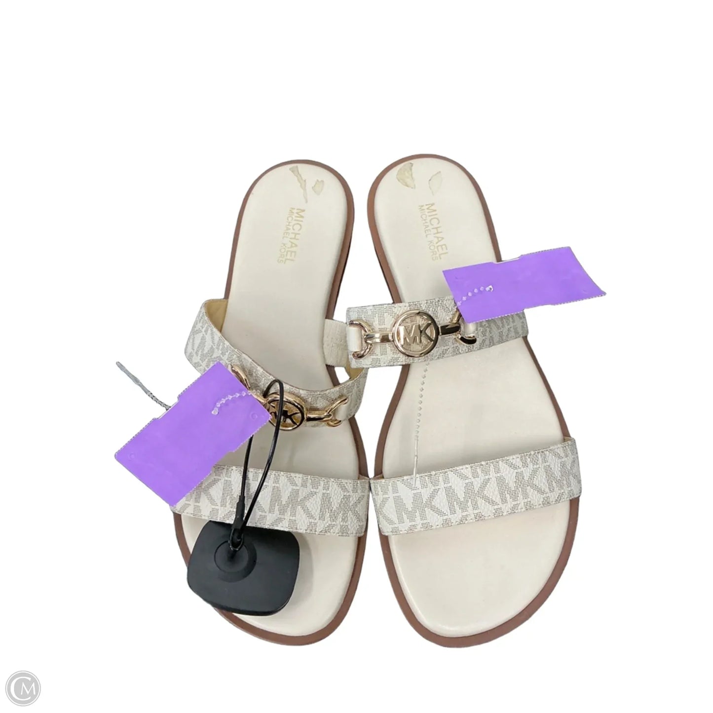 Sandals Flats By Michael By Michael Kors In Cream, Size: 7.5