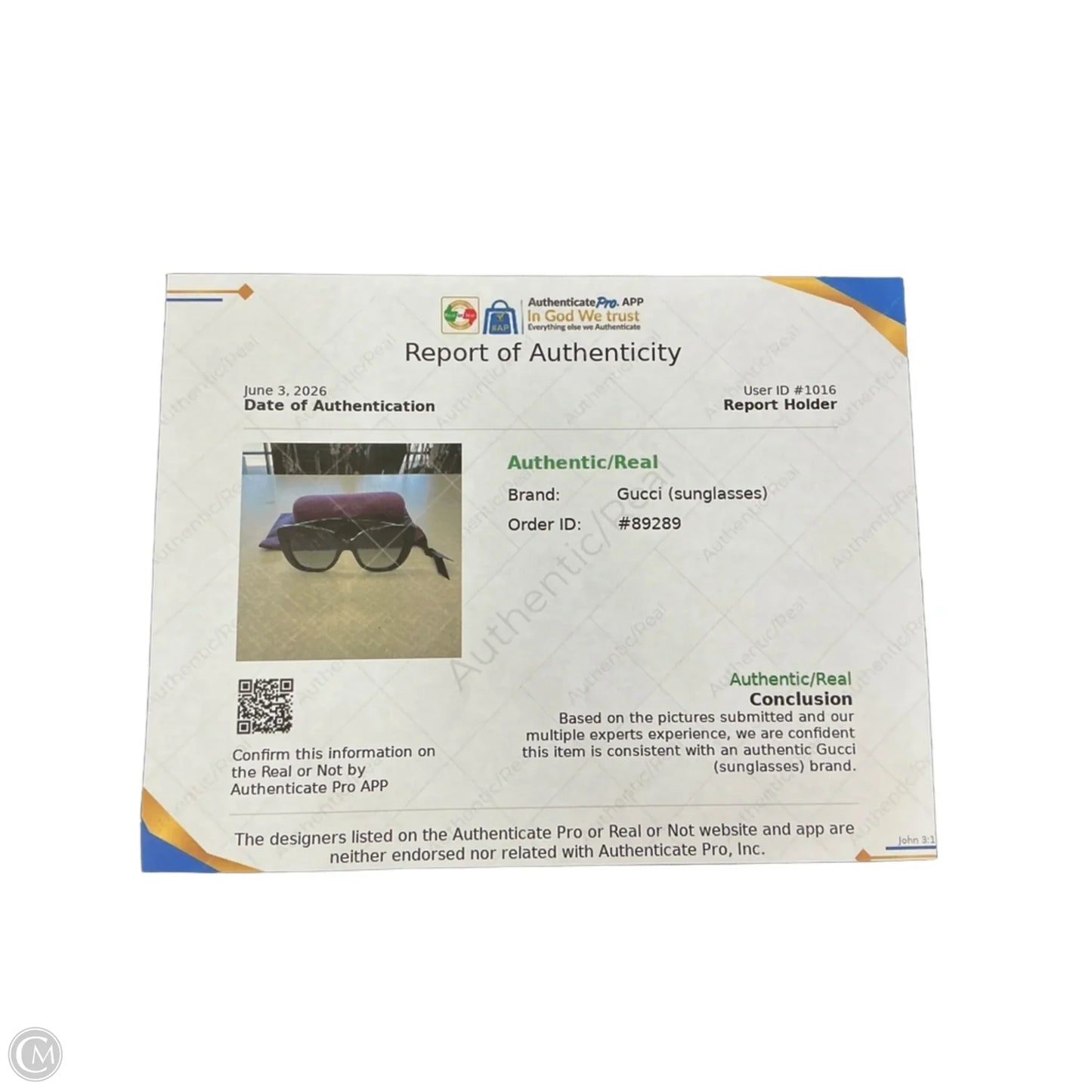 Sunglasses Luxury Designer By Gucci, Size: