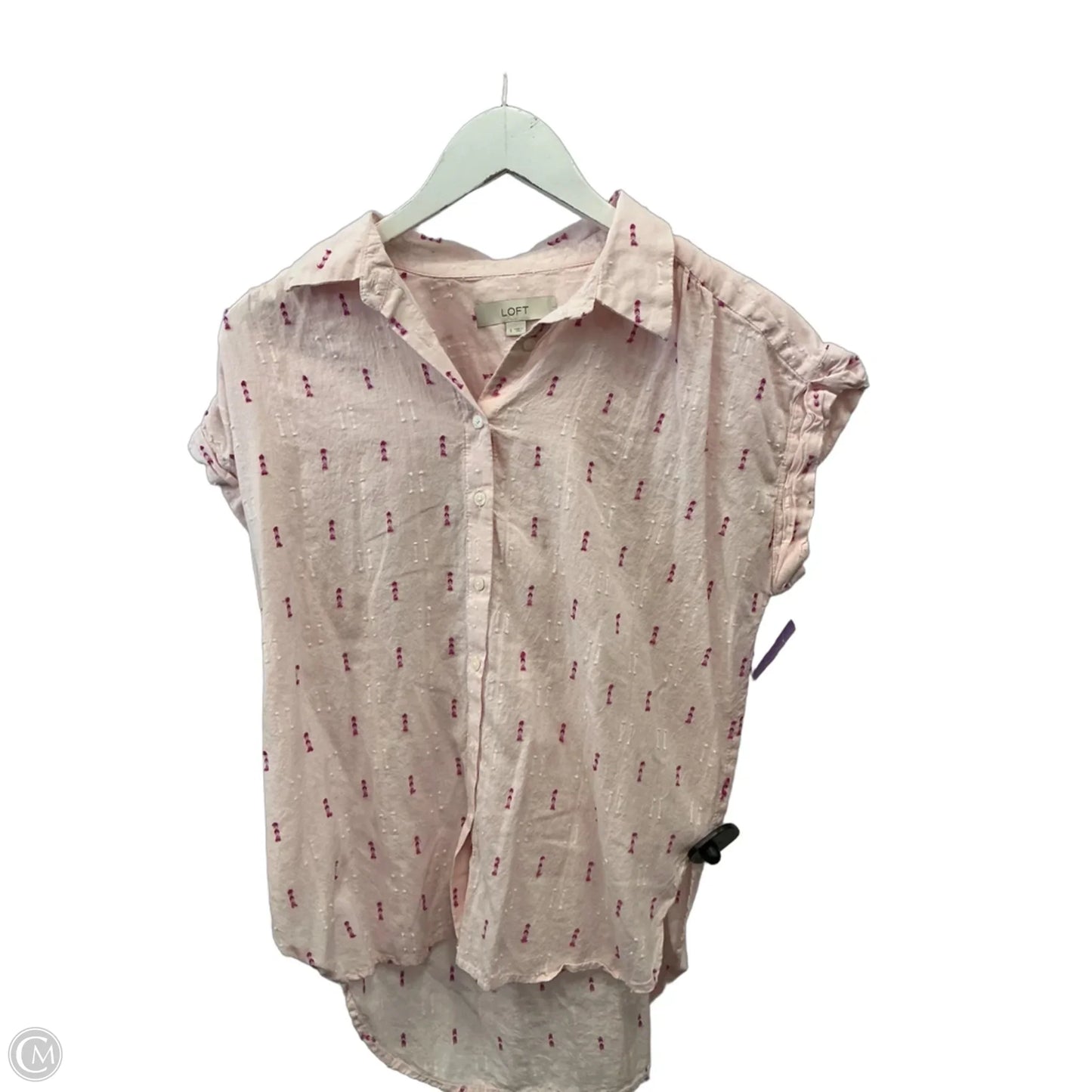 Top Short Sleeve By Loft In Pink, Size: S