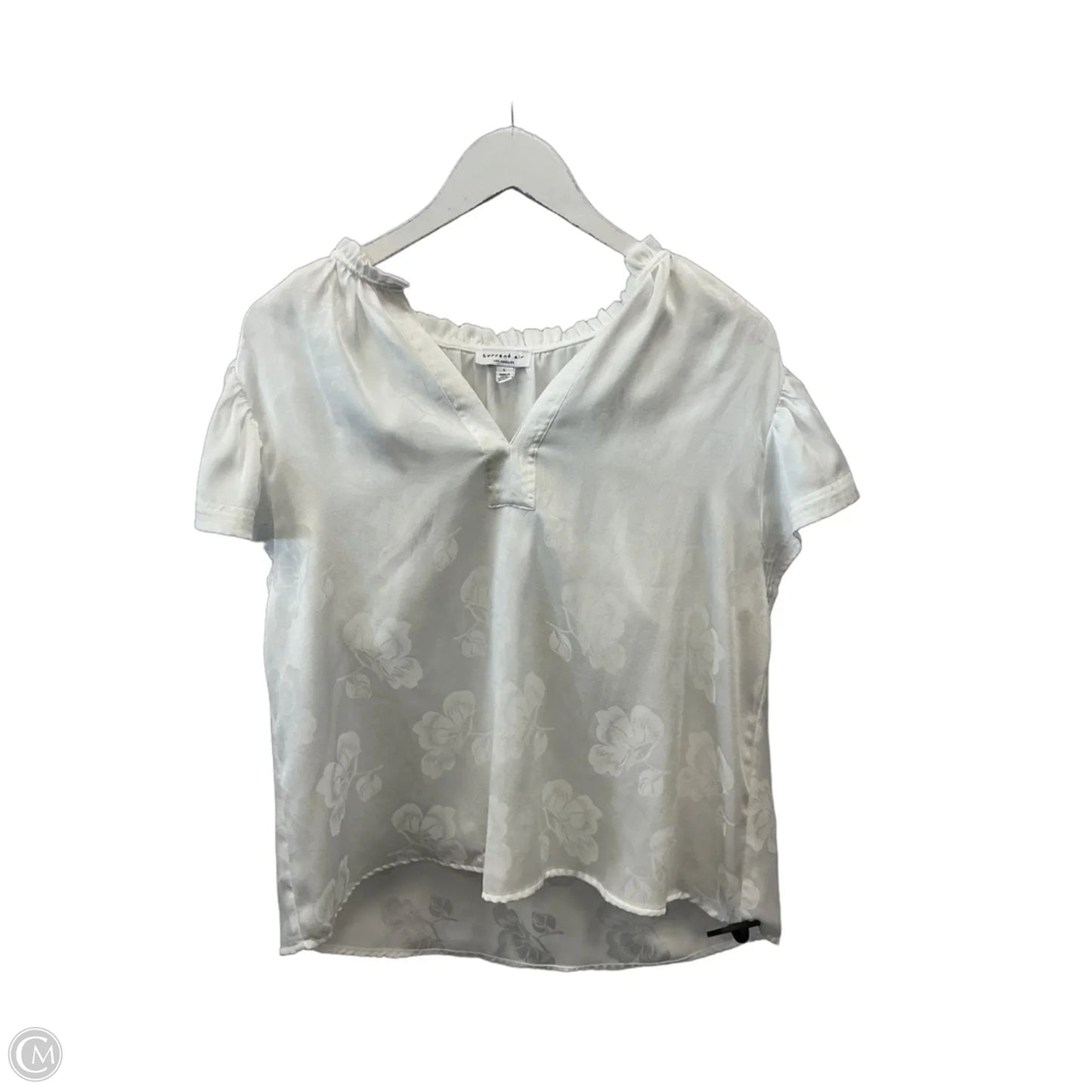 Top Short Sleeve By Current Air In White, Size: L