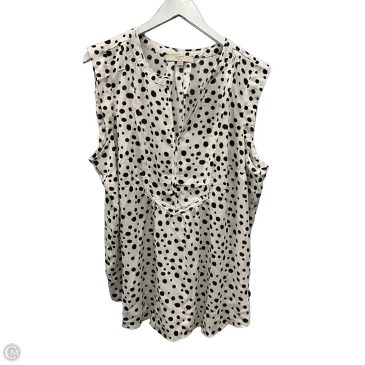 Top Short Sleeve By Loft In Black & White, Size: 1x