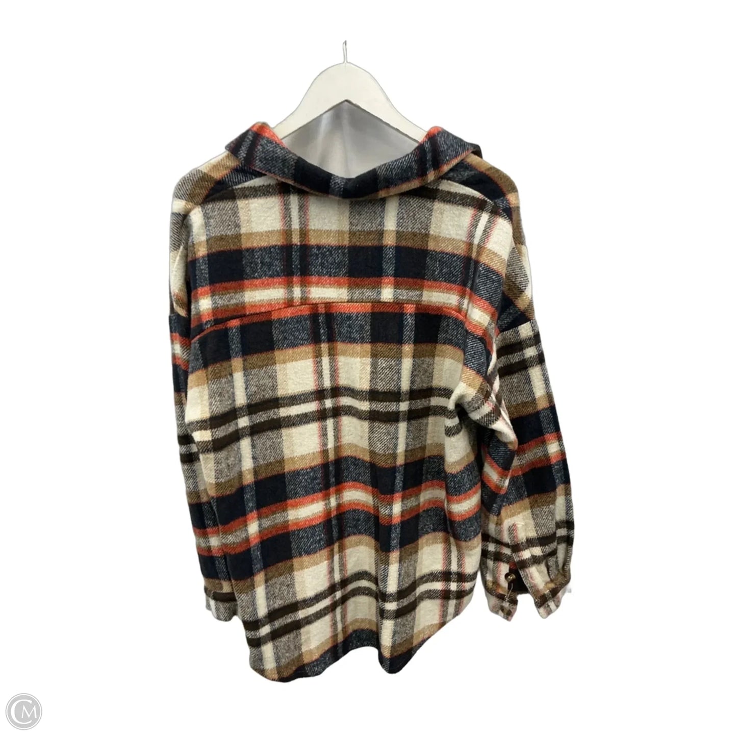 Jacket Shirt By Clothes Mentor In Navy, Size: L
