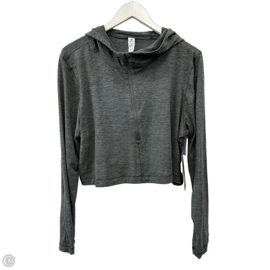 Athletic Top Long Sleeve Collar By 90 Degrees By Reflex In Grey, Size: L
