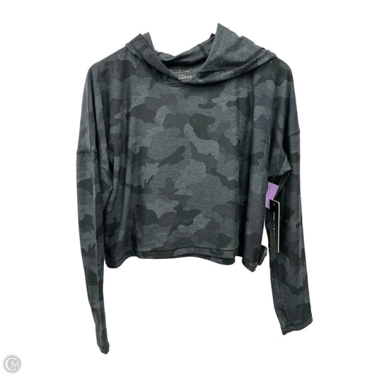 Athletic Top Long Sleeve Hoodie By Yogalicious In Grey, Size: M