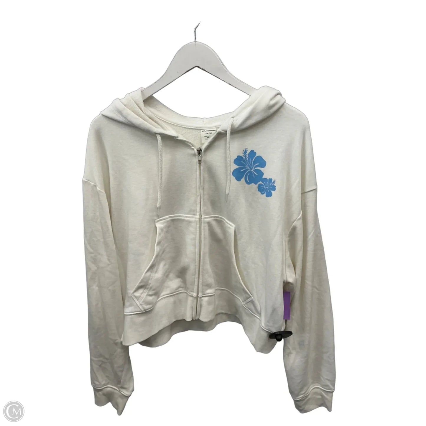 Sweatshirt Hoodie By No Boundaries In Cream, Size: Xxl