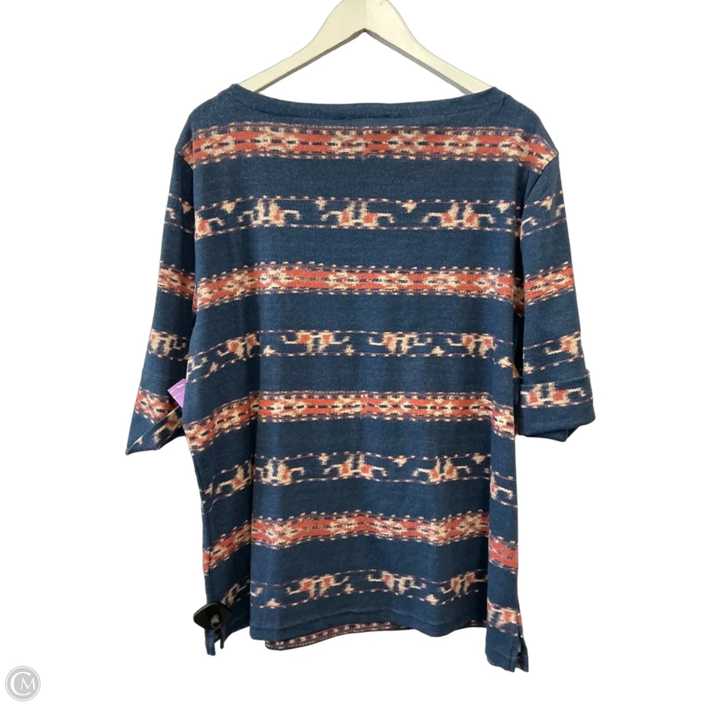 Top Short Sleeve By Lauren By Ralph Lauren In Blue, Size: 3x