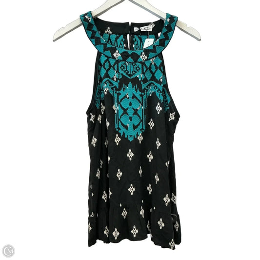 Top Sleeveless By Thml In Black & Blue, Size: L