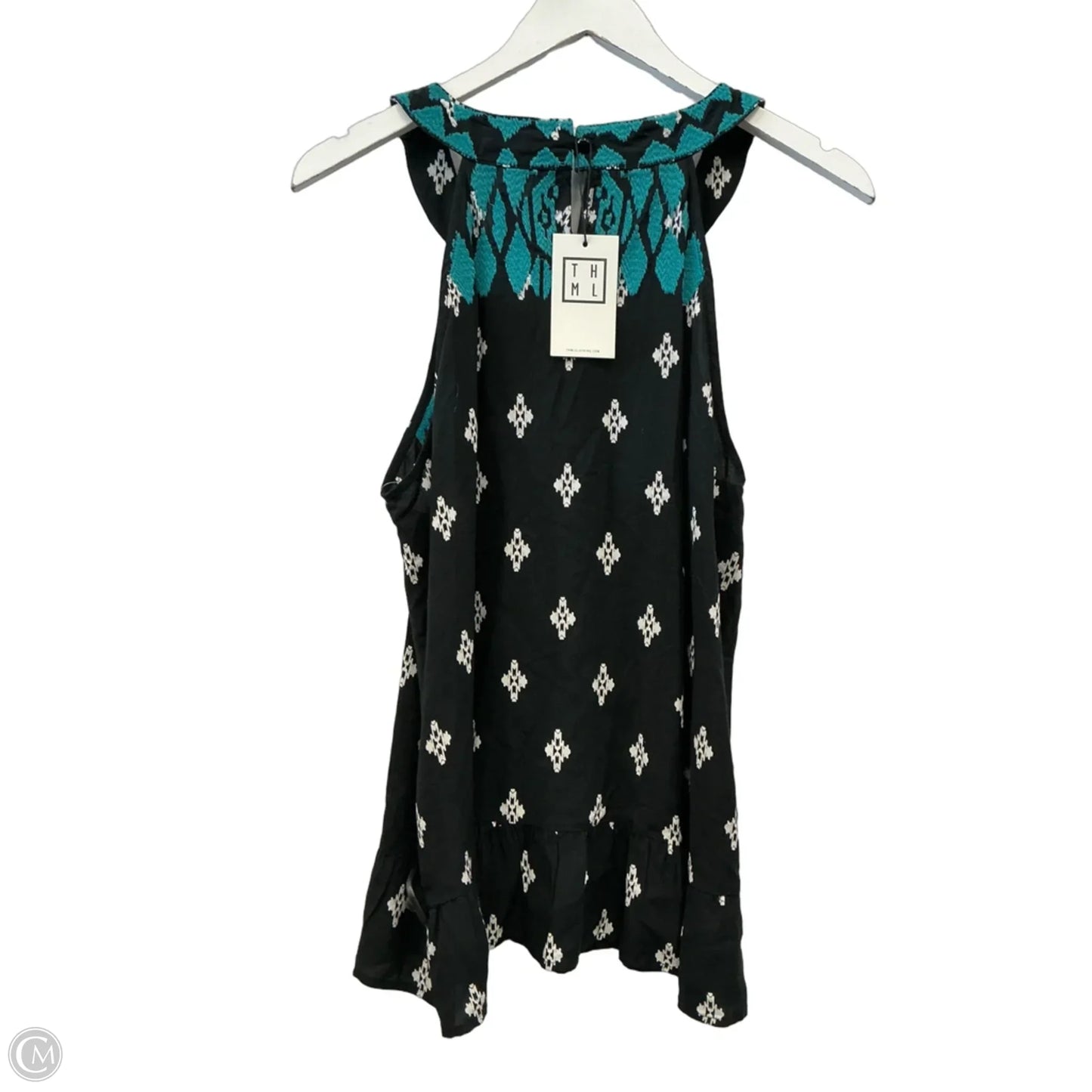 Top Sleeveless By Thml In Black & Blue, Size: L