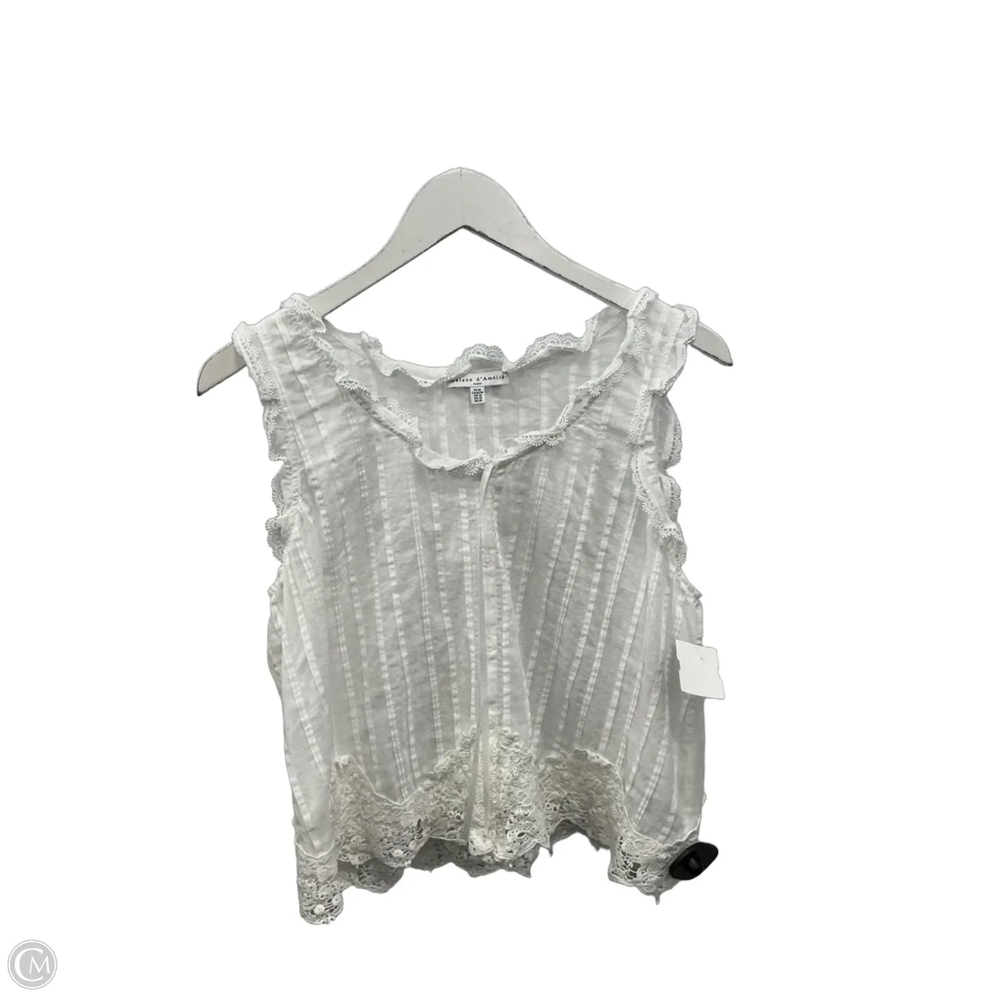 Top Sleeveless By Maison Damelie In White, Size: M