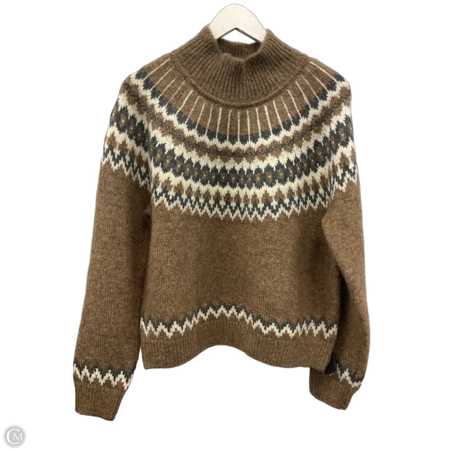 Sweater By Gap In Brown & Cream, Size: S