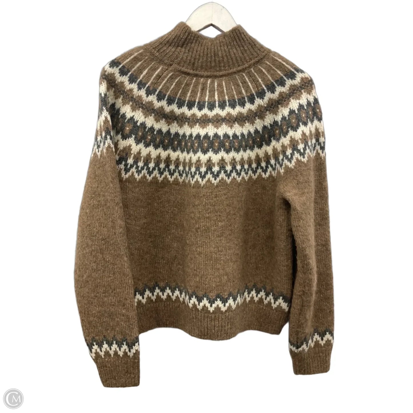 Sweater By Gap In Brown & Cream, Size: S