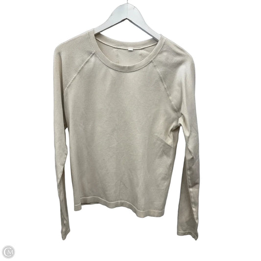 Athletic Top Long Sleeve Crewneck By Clothes Mentor In Ivory, Size: M
