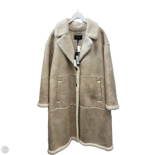 Coat Faux Fur & Sherpa By Bcbgmaxazria In Cream & Tan, Size: Xxl