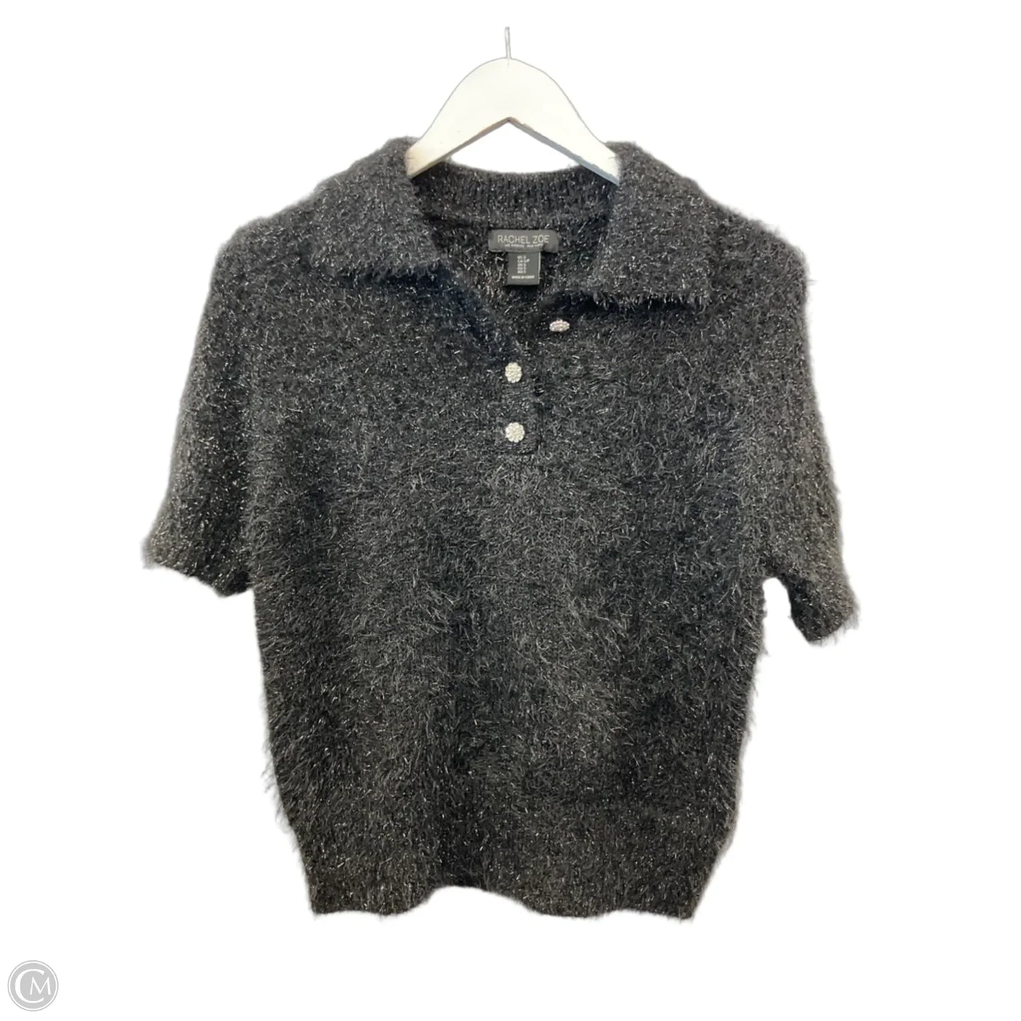 Sweater Short Sleeve By Rachel Zoe In Black, Size: S