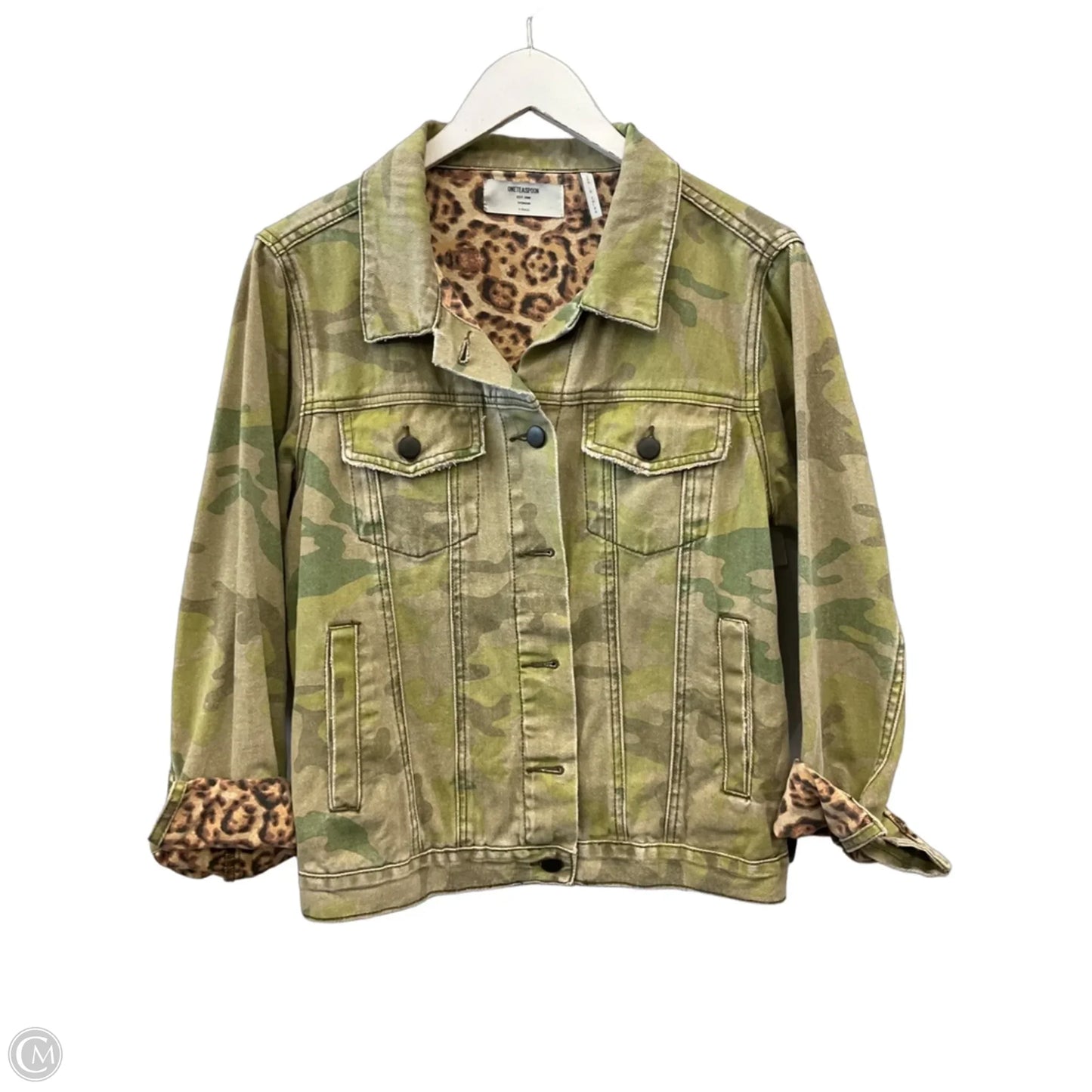 Jacket Denim By Clothes Mentor In Green, Size: Xs