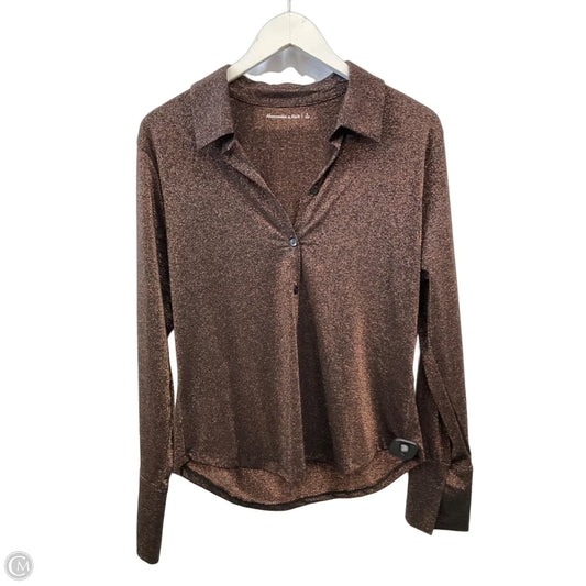 Top Long Sleeve By Abercrombie And Fitch In Bronze, Size: L