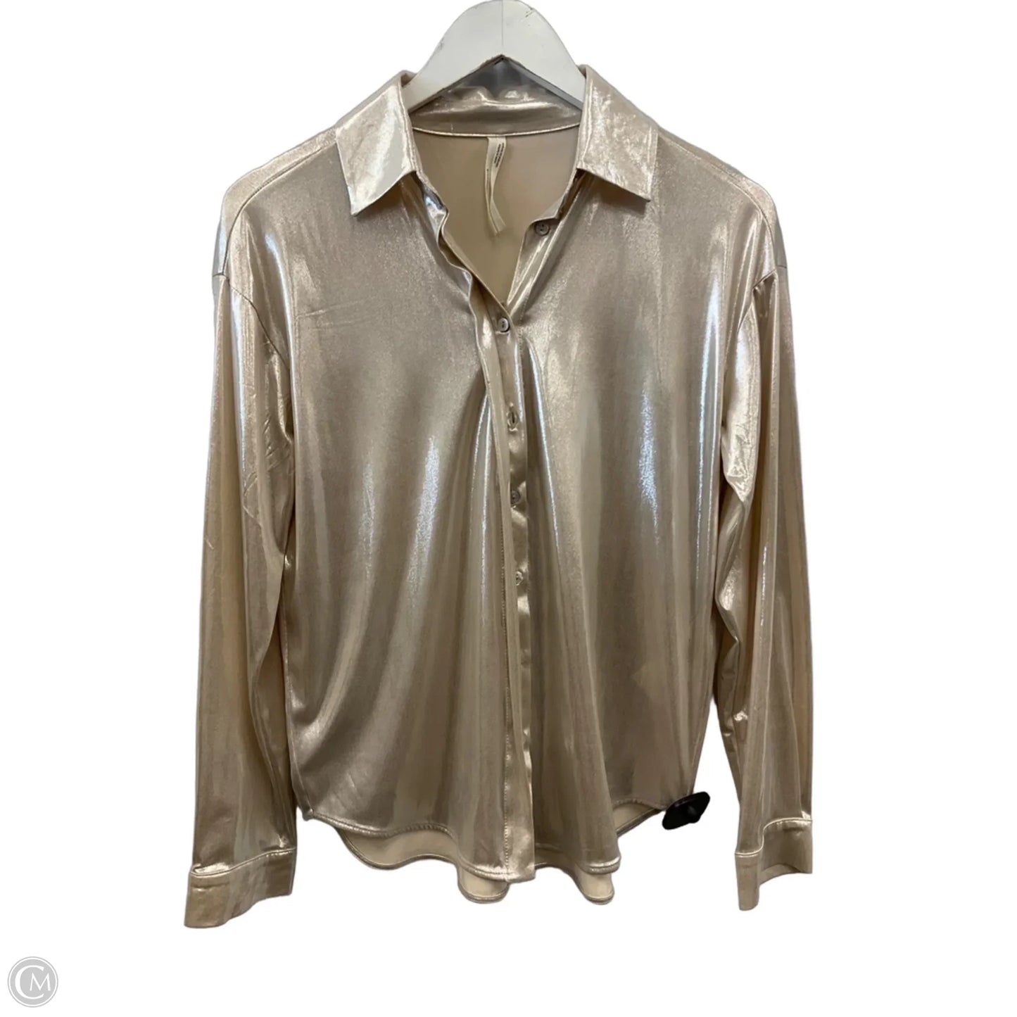 Top Long Sleeve By Anthropologie In Cream, Size: M