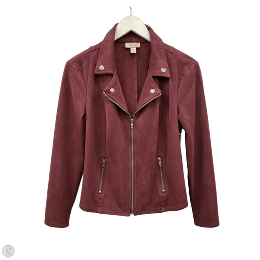 Jacket Moto By Style And Company In Maroon, Size: Mp