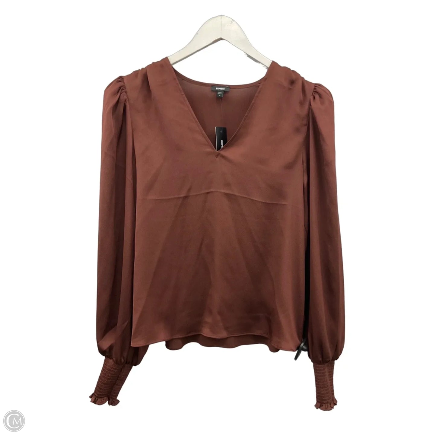 Top Long Sleeve By Express In Brown, Size: S