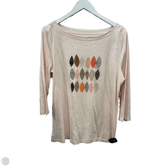 Top 3/4 Sleeve By Loft In Pink, Size: L