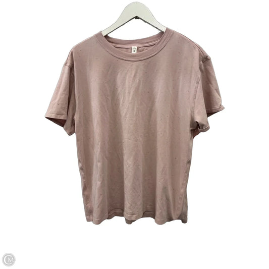 Athletic Top Short Sleeve By Lululemon In Pink, Size: 10