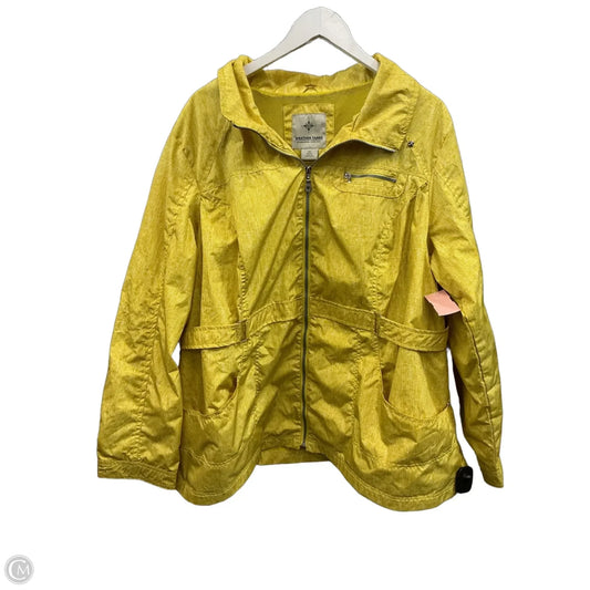 Jacket Windbreaker By Clothes Mentor In Yellow, Size: 2x