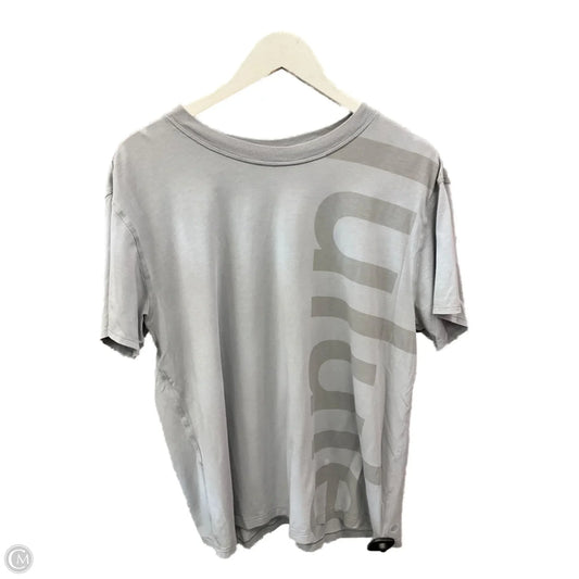 Athletic Top Short Sleeve By Lululemon In Grey, Size: L