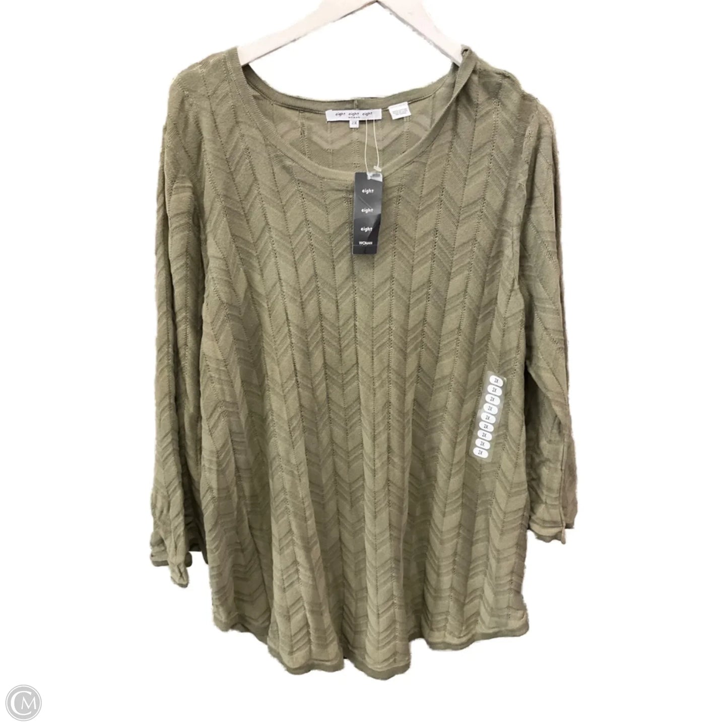 Sweater By Eight Eight Eight In Green, Size: 2x