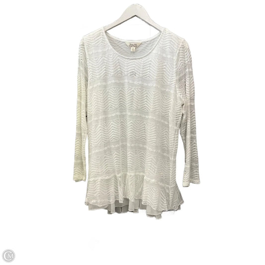 Top Long Sleeve By Krazy Kat In White, Size: Xl