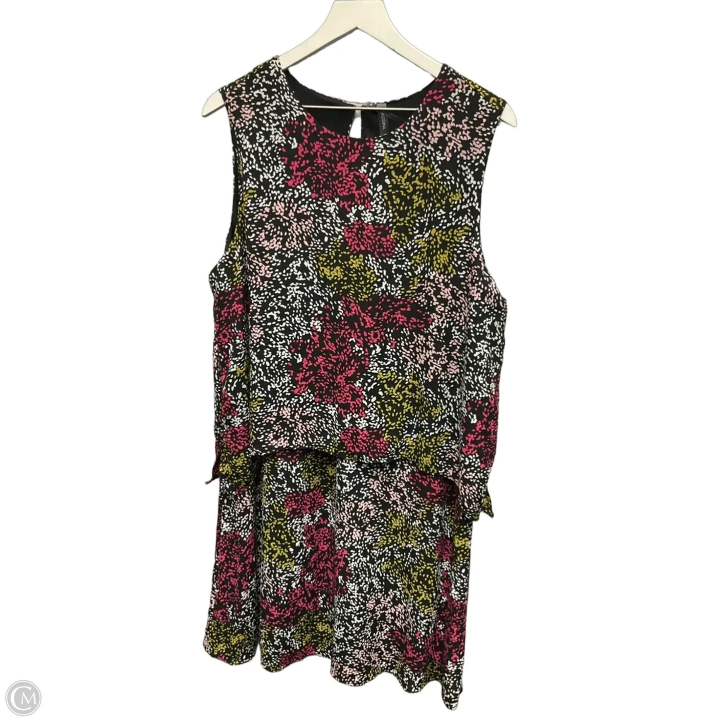 Dress Casual Short By Massini In Black & Pink, Size: 1x