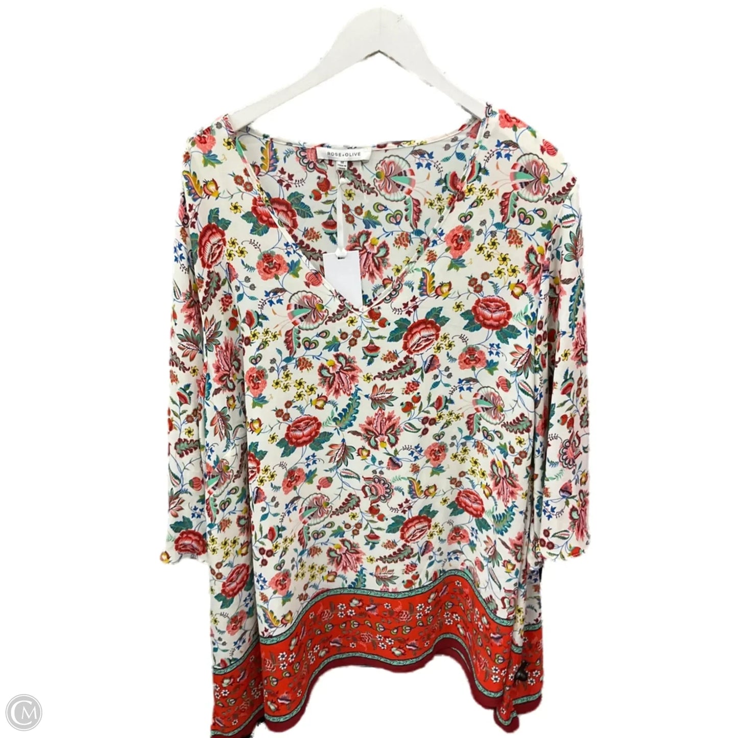 Top 3/4 Sleeve By Rose And Olive In Red, Size: 3x