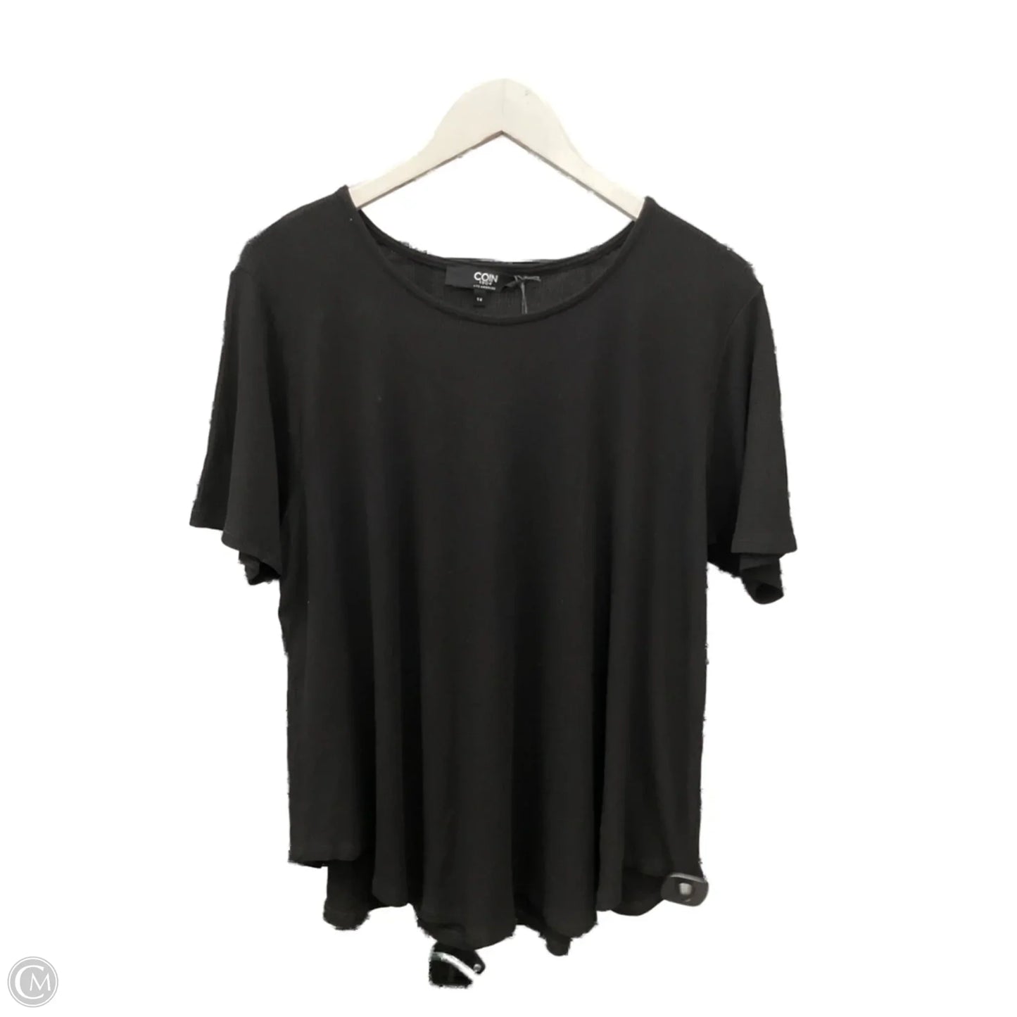 Top Short Sleeve By Coin In Black, Size: 1x